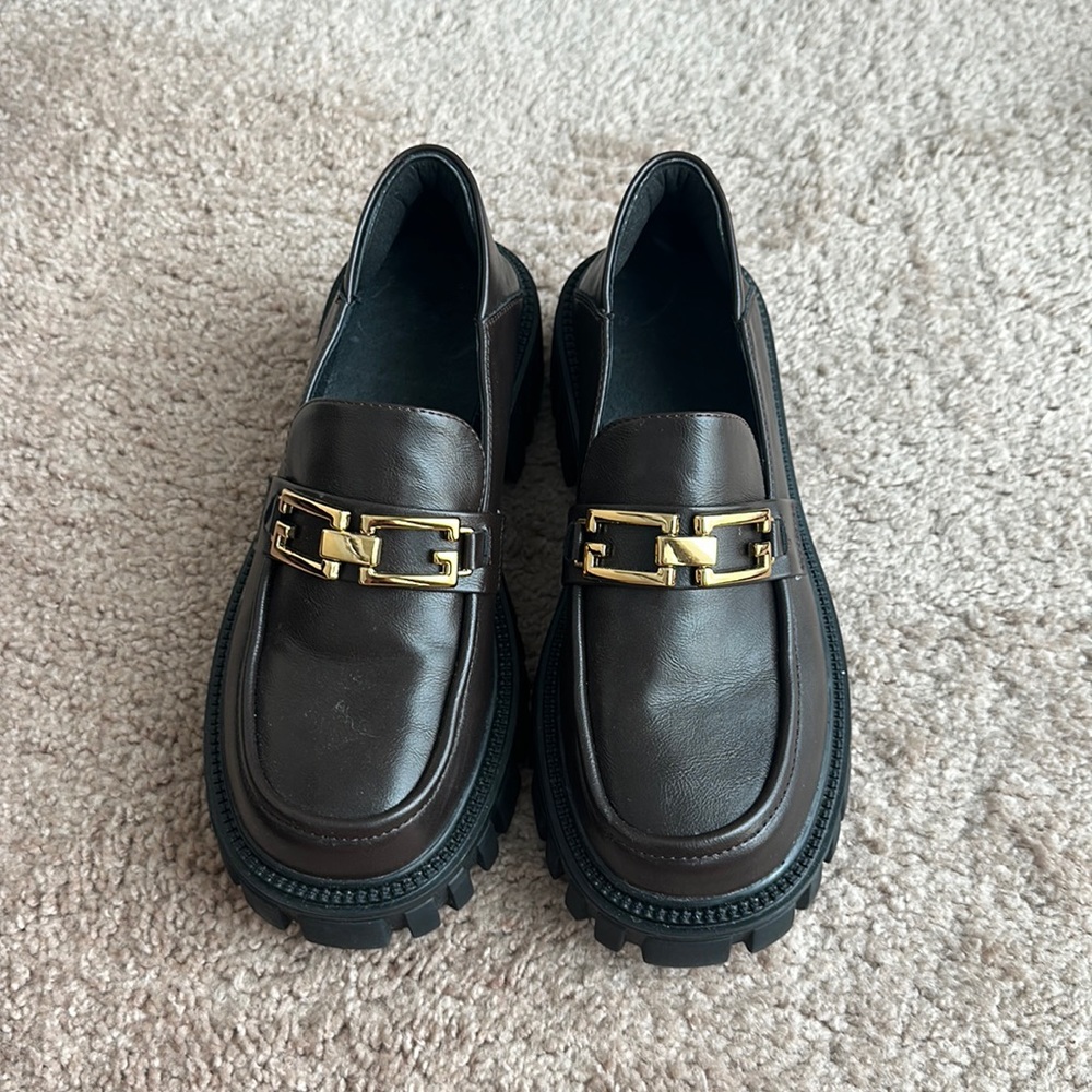 Platform Loafers - Brown - size 6.5